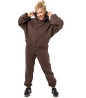 Ciepły gruby komplet dresowy bluza + spodnie STELLA (Brązowy)