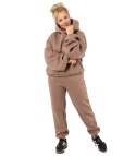 Ciepły gruby komplet dresowy bluza + spodnie STELLA (Brązowy)
