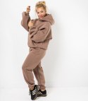 Ciepły gruby komplet dresowy bluza + spodnie STELLA (Brązowy)