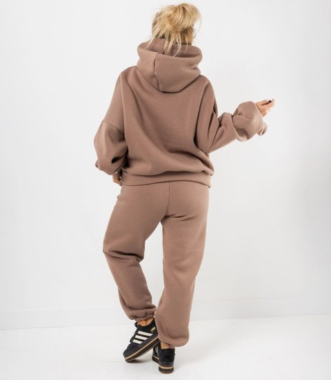 Ciepły gruby komplet dresowy bluza + spodnie STELLA (Brązowy)