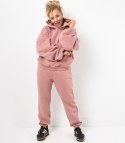 Ciepły gruby komplet dresowy bluza + spodnie STELLA (Różowy)
