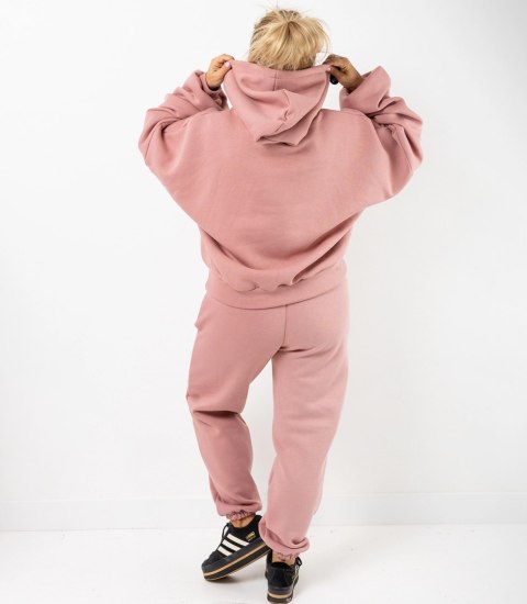 Ciepły gruby komplet dresowy bluza + spodnie STELLA (Różowy)