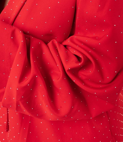 Marynarka oversize ozdobiona kryształkami STARDUST (Czerwony)