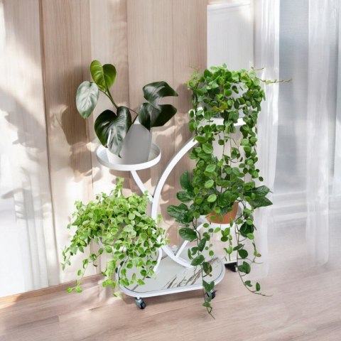 Blumenständer, Bücherregal, Metall Blumenständer auf Rädern 50x 25x 80cm SZ43B