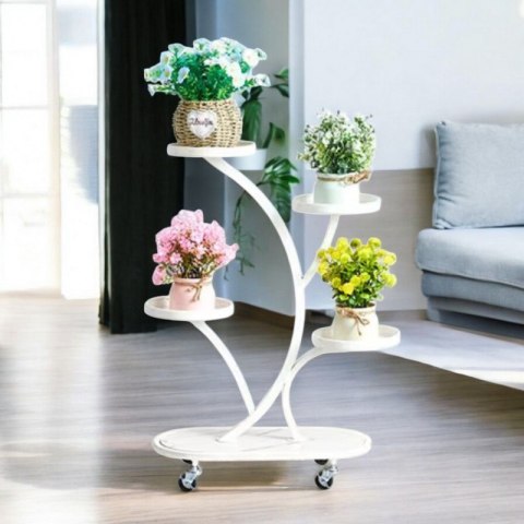 Blumenständer, Bücherregal, Metall Blumenständer auf Rädern 50x 25x 80cm SZ43B