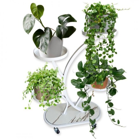 Blumenständer, Bücherregal, Metall Blumenständer auf Rädern 50x 25x 80cm SZ43B