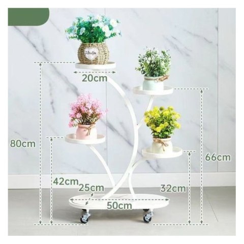 Blumenständer, Bücherregal, Metall Blumenständer auf Rädern 50x 25x 80cm SZ43B