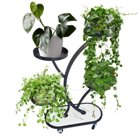 Blumenständer, Bücherregal, Metall Blumenständer auf Rädern 50x 25x 80cm SZ43CZ