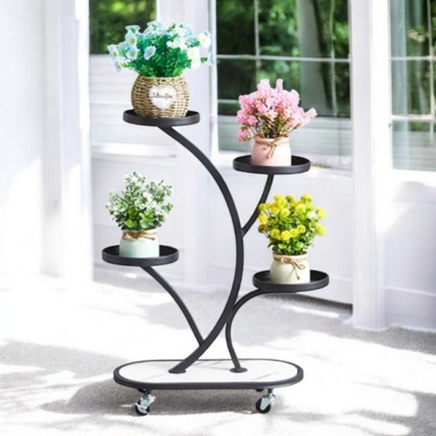 Blumenständer, Bücherregal, Metall Blumenständer auf Rädern 50x 25x 80cm SZ43CZ