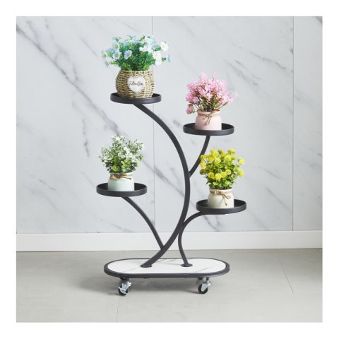 Blumenständer, Bücherregal, Metall Blumenständer auf Rädern 50x 25x 80cm SZ43CZ