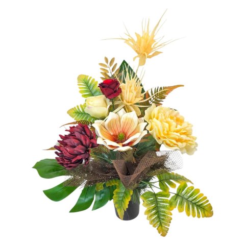 Bukiet flakon stroik na cmentarz kompozycja kwiatowa na wszystkich świętych