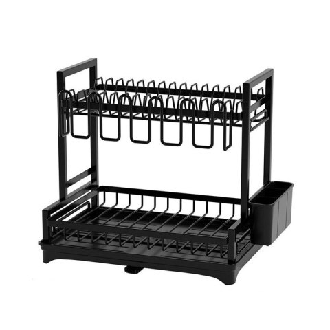 Dwupoziomowa suszarka do naczyń, sztućców, ociekacz z tacką 42x30x38cm SU06CZ