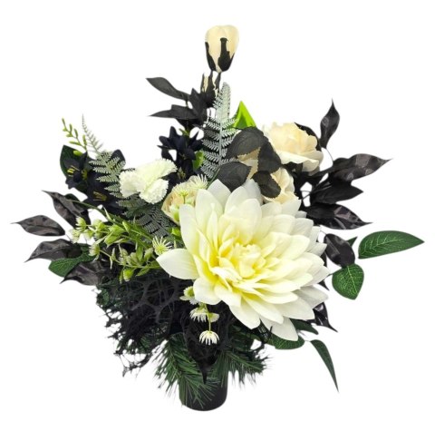 KOMPLET ZESTAW NA CMENTARZ STROIK I BUKIET KWIATY NA GRÓB POMNIK