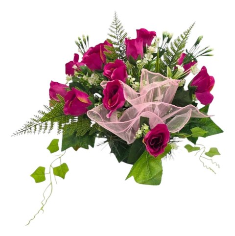 KOMPLET ZESTAW NA CMENTARZ STROIK I BUKIET KWIATY NA GRÓB POMNIK