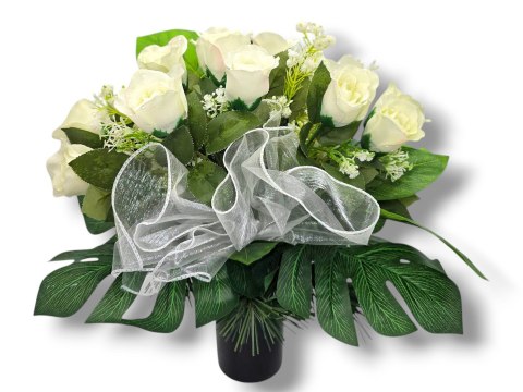 Komplet zestaw stroiki na cmentarz miska bukiet kwiaty na grób