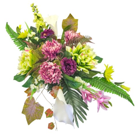 Kompozycja kwiatowa komplet zestaw stroiki na cmentarz grób