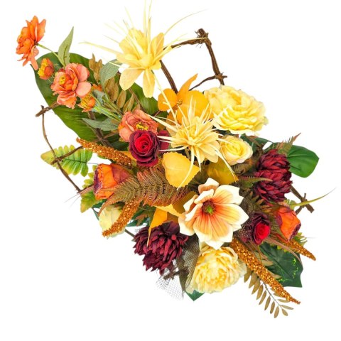 Nowoczesny stroik na cmentarz kwiaty wiązanka na grób wszystkich świętych