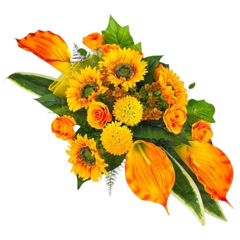 STROIK NA CMENTARZ KWIATY NA GRÓB POMNIK MISA Z OBCIĄŻENIEM SŁONECZNIKI