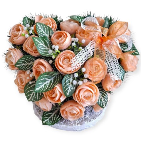 STROIK NA POMNIK KOMPOZYCJA KWIATOWA NA GRÓB SERCE NAGROBNE