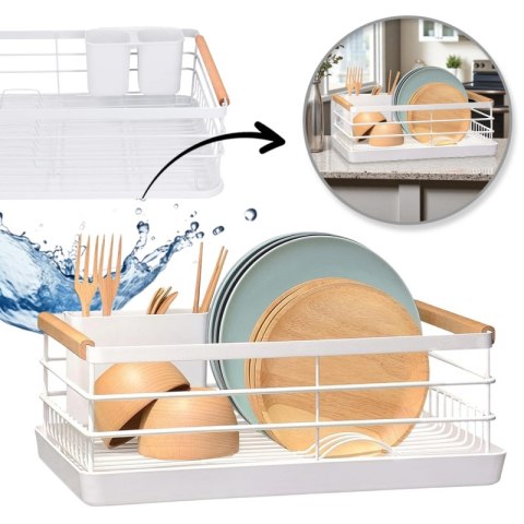 Suszarka do naczyń, Ociekacz z tacką 43 x 30,5 x 14cm biały SU05B