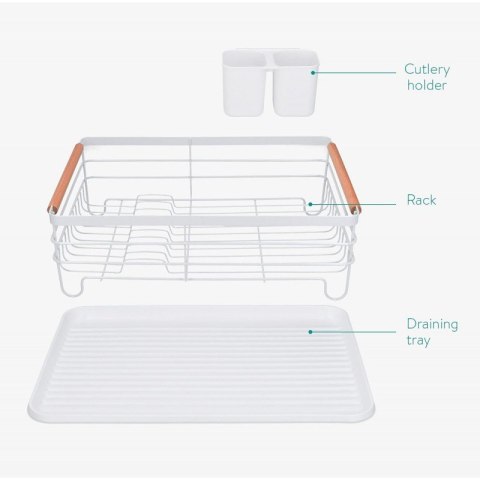 Suszarka do naczyń, Ociekacz z tacką 43 x 30,5 x 14cm biały SU05B