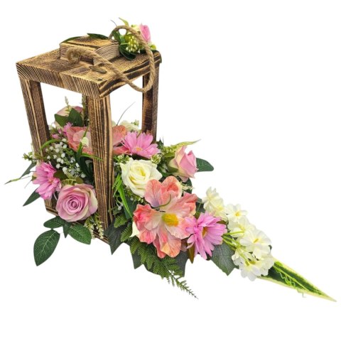 WIĄZANKA STROIK NA CMENTARZ GRÓB DREWNIANY LAMPION NAGROBNY LATARNIA