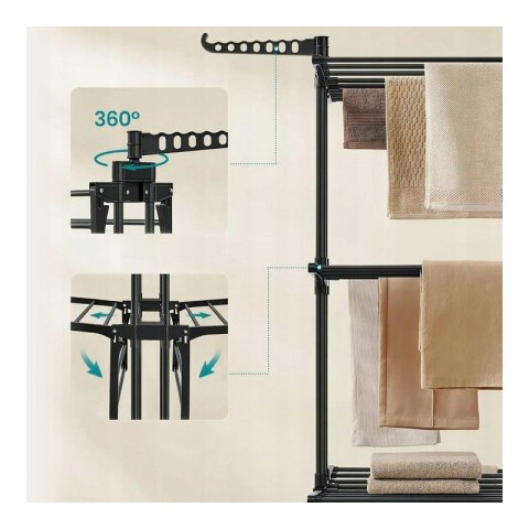 Wäschetrockner groß vertikal klappbar stehend schwarz SU02CZ