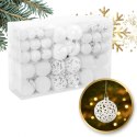 100er Set Kugeln im Paket, weiß, Christbaumkugeln BSN40