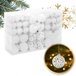 100er Set Kugeln im Paket, weiß, Christbaumkugeln BSN40