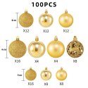 100er Set Kugeln im Paket, weiß, Christbaumkugeln BSN40