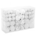 100er Set Kugeln im Paket, weiß, Christbaumkugeln BSN40