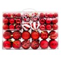 100er Set Weihnachtskugeln + Christbaumstern, rot-weiß BSN66