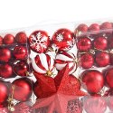 100er Set Weihnachtskugeln + Christbaumstern, rot-weiß BSN66