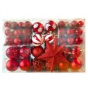 100er Set Weihnachtskugeln + Christbaumstern, rot-weiß BSN66