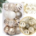 16er Set Kugeln im Paket, 8 cm Gold, Christbaumkugeln BSN43