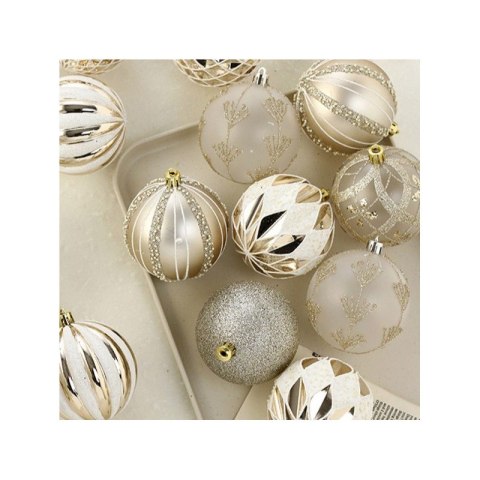 16er Set Kugeln im Paket, 8 cm Gold, Christbaumkugeln BSN43
