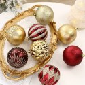 16er Set Kugeln im Paket, 8cm, Gold, Rot, Christbaumkugeln BSN58