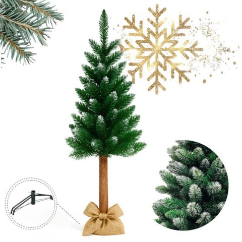 CHOINKA NA PNIU Z SOSNY, SZTUCZNA ŚWIERK 120 CM GĘSTA OŚNIEŻONA CHO07