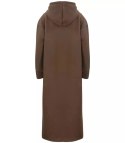 Ciepła bluza damska dresowa Oversize Sukienka Bawełniana Kaptur (Brązowy)