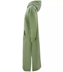 Ciepła bluza damska dresowa Oversize Sukienka Bawełniana Kaptur (Zielony)