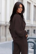 Czekoladowy komplet MISTY bomberka + szerokie spodnie