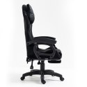 Fotel gamingowy obrotowy "STUDENT" z podnóżkiem i poduszką masującą, czarny KO23CZ