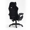 Fotel gamingowy obrotowy "STUDENT" z podnóżkiem i poduszką masującą, czarny KO23CZ