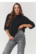 Sweter Damski Model C8 Black - Makadamia - uniwersalny
