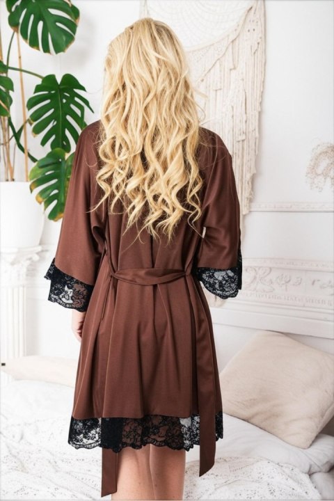 Szlafrok Model Sumi satyna Brown - Kalimo - XXL