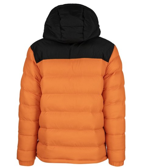 Ciepła męska kurtka zimowa pikowana z kapturem (Pomarańczowy)
