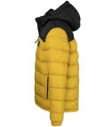 Ciepła męska kurtka zimowa pikowana z kapturem (Żółty)