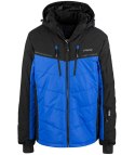 Męska kurtka pikowana z kapturem zimowa dwukolorowa (Niebieski)