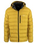 Męska zimowa pikowana kurtka z kapturem (Żółty)