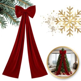 Red bow XL, velvet Christmas decoration 40 x 200 cm WOZ56